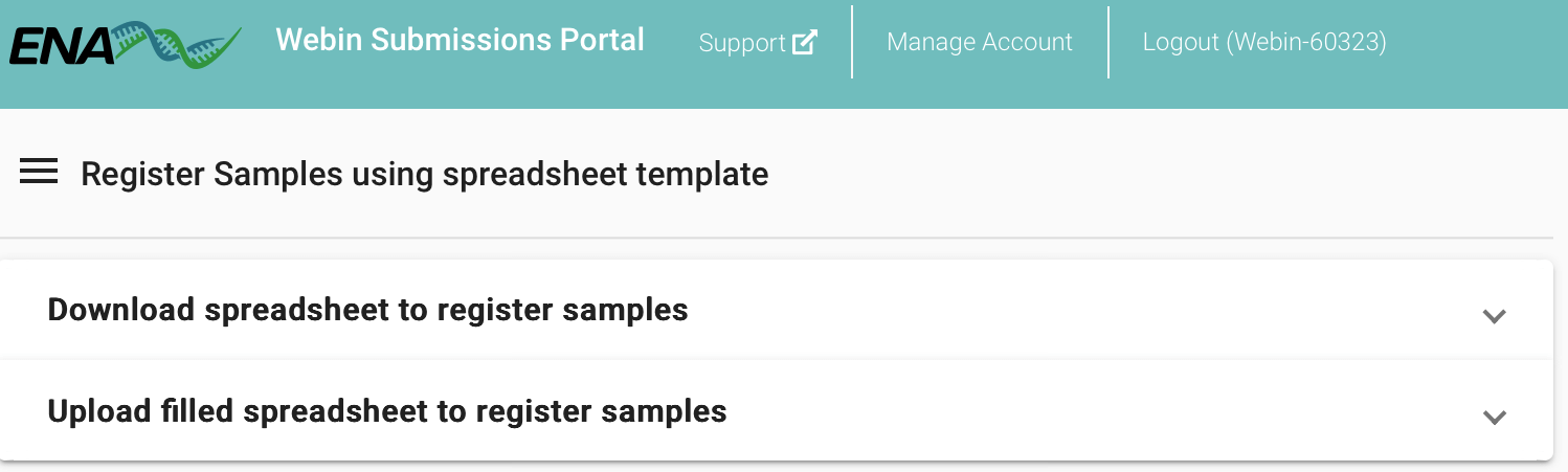 ENA Register samples